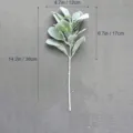 Artificial flocked lamb's ear plant leaf branch green foliage home wedding decor - Green