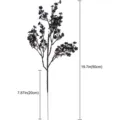 Black artificial flower branch fake plant silk floral home wedding decor 50cm stem - Black