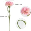 Einzelner künstlicher rosa Nelkenblumenstiel mit detaillierten Maßen für Heimdekoration. - Rosa
