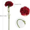 Künstliche Nelke Dunkelroter langer Stiel Blume Heim Dekor Hochzeit Party Ornament - Rot