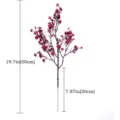 Artificial flower branch simulation plant wedding home decor floral arrangement pink - Burgundy