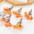 Fleurs de roses artificielles orange petites variante pour matériaux de décoration faits à la main. - Orange