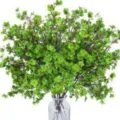 Artificial Green Gypsophila Flowers Bouquet Silk Fake Plants for Home Wedding Decor - Green