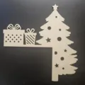 Wooden Christmas tree door corner decoration, laser cut holiday home decor detail. - Christmas Tree Gifts