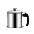 Pot filtre à huile en acier inoxydable avec couvercle et poignée pour cuisine domestique - Poignée en Bakélite 304 1.3L (Avec Base)
