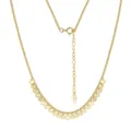 Elegante Halskette aus 925er Sterlingsilber mit 14K Goldüberzug und runden Pailletten - Runder Pailletten Fransen Choker Stil / 14K-Gold