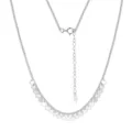 Elegante Halskette aus 925er Sterlingsilber mit polierten runden Pailletten-Anhängern - Runder Pailletten-Quasten-Stil (GAN12) / Silber