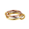 Élégant ensemble de trois bagues entrelacées tricolores en finitions or, rose, argent - Taille US 10 / Bague Entrelacée Tricolore