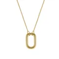 S925 Sterling Silber vergoldete Halskette mit ovalem Anhänger minimalistisch Schmuck - Unregelmäßiger Ovaler Geometrischer Anhänger Stil / 14K-Gold