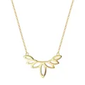 Elegante Halskette aus S925 Sterlingsilber mit Blattanhänger in Gold-Finish für Damen. - Hohler Flügel-Blatt-Stil / 14K-Gold