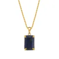 Luxuriöse Halskette mit geometrischem quadratischem dunkelblauem Steinanhänger in Gold - Nur Anhänger (ohne Kette) / Gold