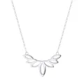 Elegante Halskette aus S925-Sterlingsilber mit zartem, hohlem Blattanhänger-Design für Damen - Hohler Flügel-Blatt-Stil / Silber