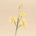 Detailansicht der gehäkelten gelben Dendrobium-Orchidee für die Heimdekoration - Gelb