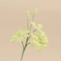 Nahaufnahme eines handgehäkelten Dendrobium-Orchideenzweigs für die Tischdekoration - Grün