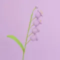 Detailed macro shot of hand-knitted lavender lily of the valley crochet flowers - Four-Head Lily of the Valley Branch (Finished) / Purple