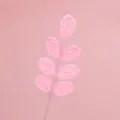 Dettaglio di un ramo di foglie di lana rosa fatto a mano per eleganti composizioni. - Ramo di Foglie a 7 Foglie per Tutte le Stagioni / Rosa