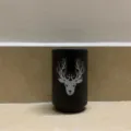 Black automatic beer bottle opener with white deer logo design for home and bar use. - PP Black Deer Head