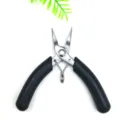 Detail view of professional stainless steel needle nose pliers for jewelry making - Flat Nose Pliers