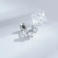 Titanium piercing oorknopje met glanzende stervormige en ronde zirkonia - Ster Meteoor Stijl (Buitendraad) / Enkel Stuk (Titaniumlegering Staaf) / Wit