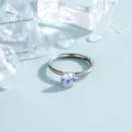 Gioiello piercing anello in titanio F136 con zircone lavanda scintillante da 4mm - 10mm / Blu viola