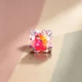 Ohrstecker mit rosa-orangem Zirkonia-Farbverlauf und vierblättrigem Kleeblatt-Schliff - Titanlegierung Schraube Kleeblatt Stil (A1192-3)