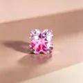 Süßer Ohrstecker mit rosa Zirkonia im Kleeblattschnitt aus Titanlegierung - Titanlegierung Schraube Kleeblatt Stil (A1192-6)