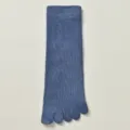 Wool blend mid calf five toe socks in solid blue color, warm and comfortable variant. - H97 (One Size 39-46) / Navy Blue