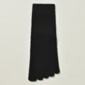 Thermal wool black mid-tube five-toe socks, comfortable winter warm toe separated socks for daily wear - H97 (One Size 39-46) / Black