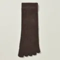 Solid brown wool mid-calf five toe socks, warm and cozy winter thermal toe sock wear. - H97 (One Size 39-46) / Coffee