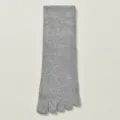 Grey wool five-toe socks, warm thickened mid-tube toe socks for autumn and winter season. - H97 (One Size 39-46) / Light Gray
