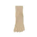 Verdickte Frottee Zehensocken Damen Winter warme geteilte Zehe mittelhoch atmungsaktiv beige - Einheitsgröße / Khaki