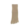 Khaki verdikte tenensokken voor vrouwen, warme middelhoge teensokken met badstof. - Eén maat / camel