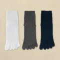 Bequeme Baumwoll Fünf-Zehen-Socken in Weiß, Grau und Marineblau, einfarbiger Stil. - JK75 (Einheitsgröße 39-45) / JK75 Weiß + Dunkelgrau + Navyblau