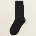 Einfarbige schwarze Wadenstrümpfe für Damen, schlichte bequeme Baumwollstrümpfe für Alltag. - 34-40 / Schwarz
