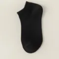 Damen atmungsaktive schwarze kurze Socken, flache Baumwollsocken für Frühling Sumer Alltag. - Einheitsgröße 34-40 / Schwarz