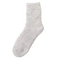 Comode calze invernali da donna in lana spessa grigia tinta unita morbide stile mid-tube - T95 (Taglia unica 36-40) / Grigio chiaro