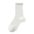 Weisse Netz Wadensoeken für Damen, atmungsaktive Sommer Socken mit gerollten Bündchen. - K49 (Einheitsgröße 34-40) / Weiß