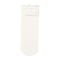 Calzini al polpaccio bianchi donna estate volant pizzo rete traspirante variante casual. - Taglia Unica 34-40 / Ferro di Cavallo Trifoglio Bianco