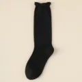 Schwarze Damen Slouch Socken aus Bambusfaser, leicht, atmungsaktiv, gerollter Bund Variante. - Schwarz