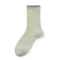 Women's light green crew socks with breathable mesh knit and comfortable rolled top design. - K49 (One Size 34-40) / Light Green