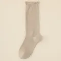 Khakifarbene Damen Socken aus Bambusfaser mit Rollbund, dünne atmungsaktive Sommer Variante. - Khaki