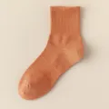 Damen Baumwoll Netz atmungsaktive Mittelsocken in Terrakotta Variante, für Alltag. - C28 (Einheitsgröße 34-40) / Orange