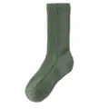 Dicke Wollsocken für Damen, warme Wintersocken mit Rippstrick, bequemer Alltagsklassiker. - T74 Einheitsgröße (34-40) / Grasgrün