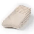 Dicke Wollmischung warme Winter-Wadenstrümpfe für Damen in sanftem Beigeton-Variante. - I02 (Einheitsgröße 34-39) / Weiß