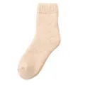 Calze medie termiche spesse da donna in misto lana beige tinta unita per l'inverno. - T95 (Taglia unica 36-40) / Avena