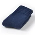 Verstärkte dunkelblaue Woll-Wintersocken für Damen, warme wadenlange Thermo-Strümpfe. - I02 (Einheitsgröße 34-39) / Saphirblau