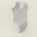 Women light grey low cut mesh breathable short socks comfortable cotton daily casual foot wear - One Size 34-40 / Light Gray