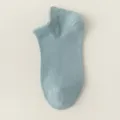 Women breathable mesh short ankle socks light blue summer cotton thin low cut socks - One Size 34-40 / Light Blue