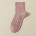 Calze a coste in puro cotone rosa primavera estate, morbide e comode per l'uso quotidiano. - Taglia Unica (34-40) / Viola
