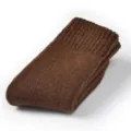Dicke warme Damen Winter Wollsocken, bequeme Kaschmir Mittelrohr Thermosocken in braun. - I02 (Einheitsgröße 34-39) / Kaffeebraun